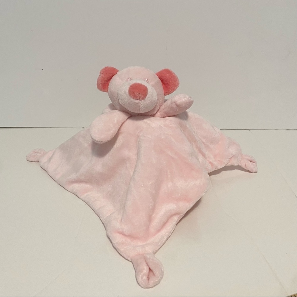 Portfolio Pink Teddy Bear Baby Lovey Security Blanket Baby Toy Girl Spots Knots